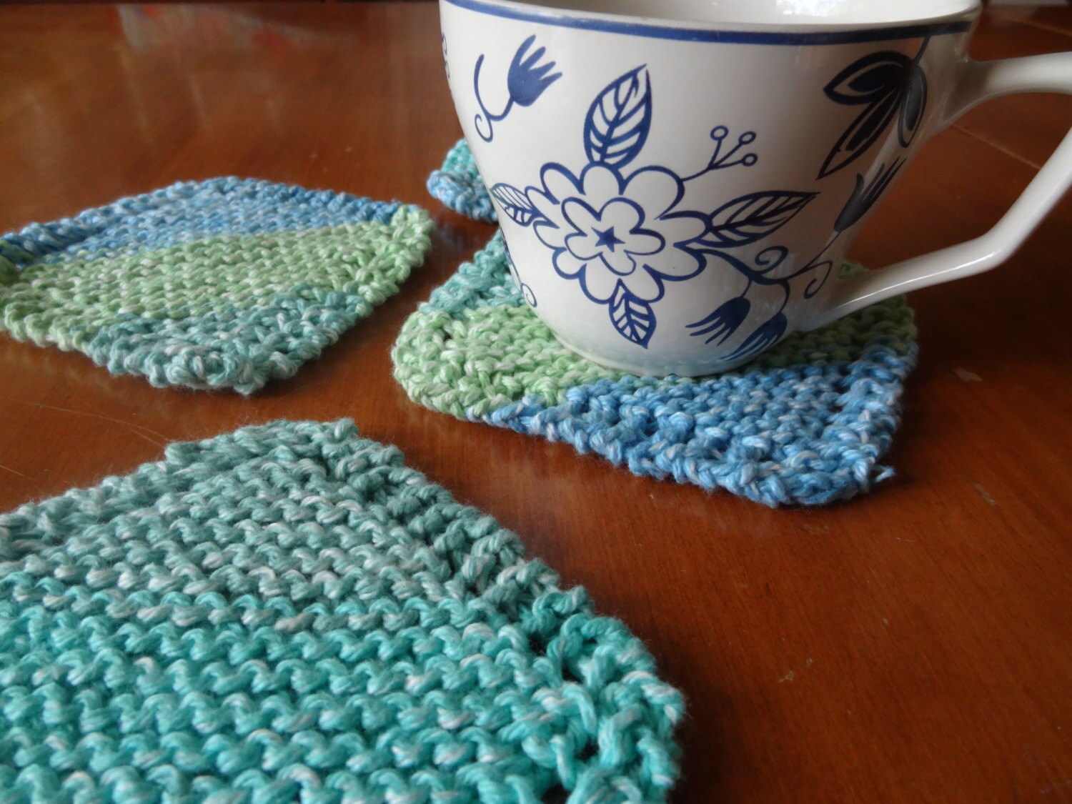PDF file for knit coaster pattern. Simple Knit Coaster