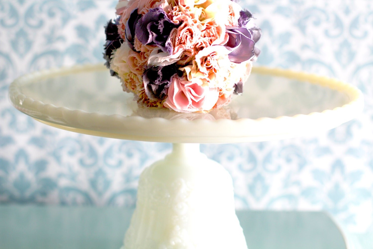 Ivory Milk Glass Cake Stand / Ivory Cake Stand / by TheRocheStudio