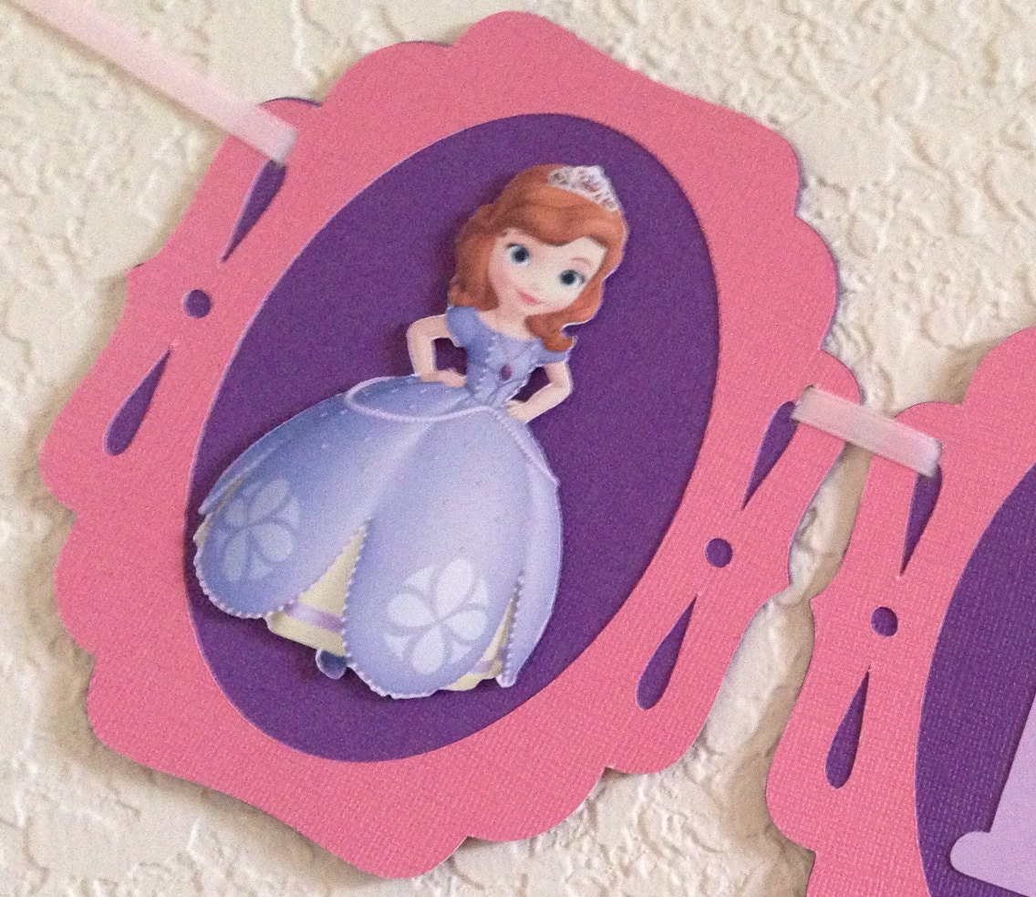 Sofia the first birthday banner sofia the first by NiuDesigns