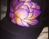 Slate grey trucker and purple ombré lotus