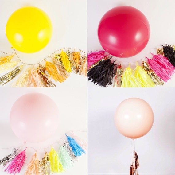 36 inch Round Balloon ONLY Choose Color tassels not by StudioMucci