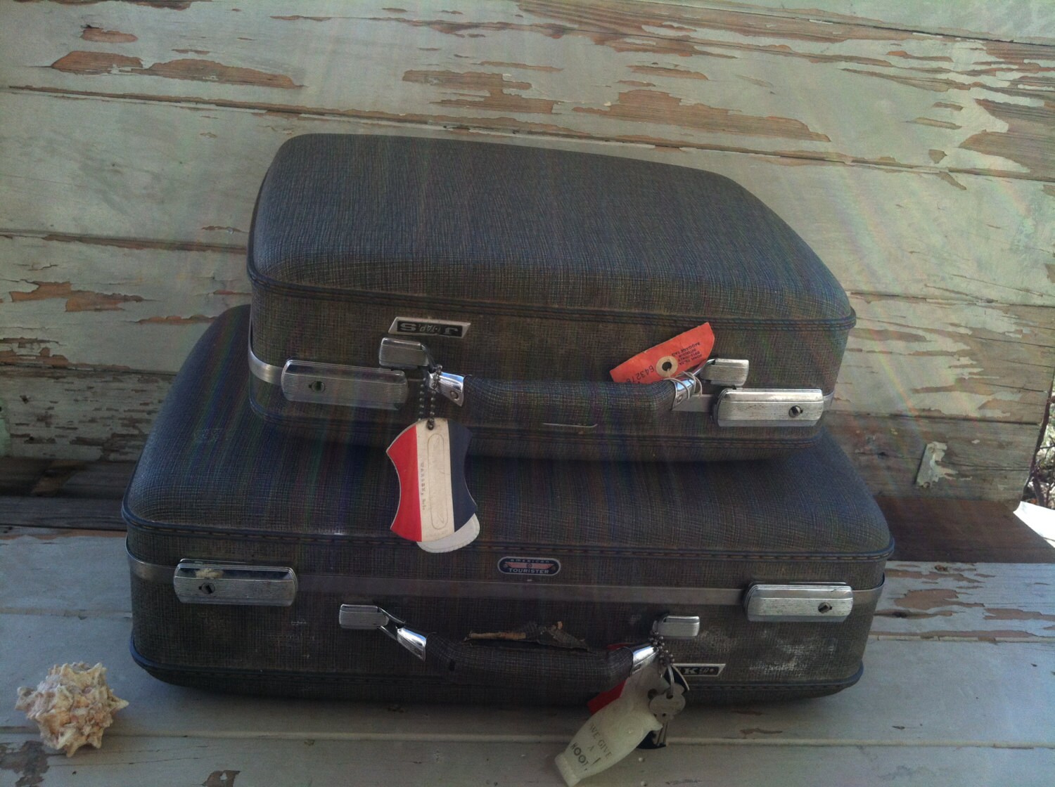 Vintage Gray Luggage Set by American Tourister Hardback