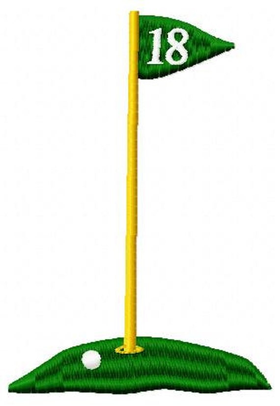 Golf Flag Embroidery Design Instant Download