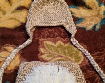 Diaper Set with Hand Picture Smocked Santa with Picot Trim main image 1