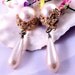 Vintage Clip-On Earrings Gold Tone Faux Pearls Rhinestones Costume Jewelry Free Shipping to USA Gift Box