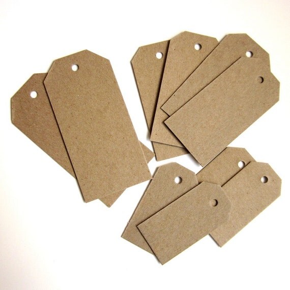 Chipboard Craft Tags Assorted Sizes Lot of 10 Destash by rrizzfizz