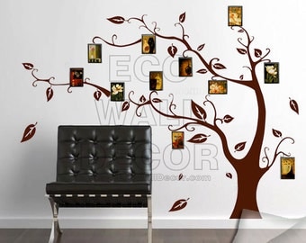 PEEL and STICK Kids Nursery Removable Vinyl Wall Sticker Mural Decal Art - Giant Sienna Tree with Photo Frames