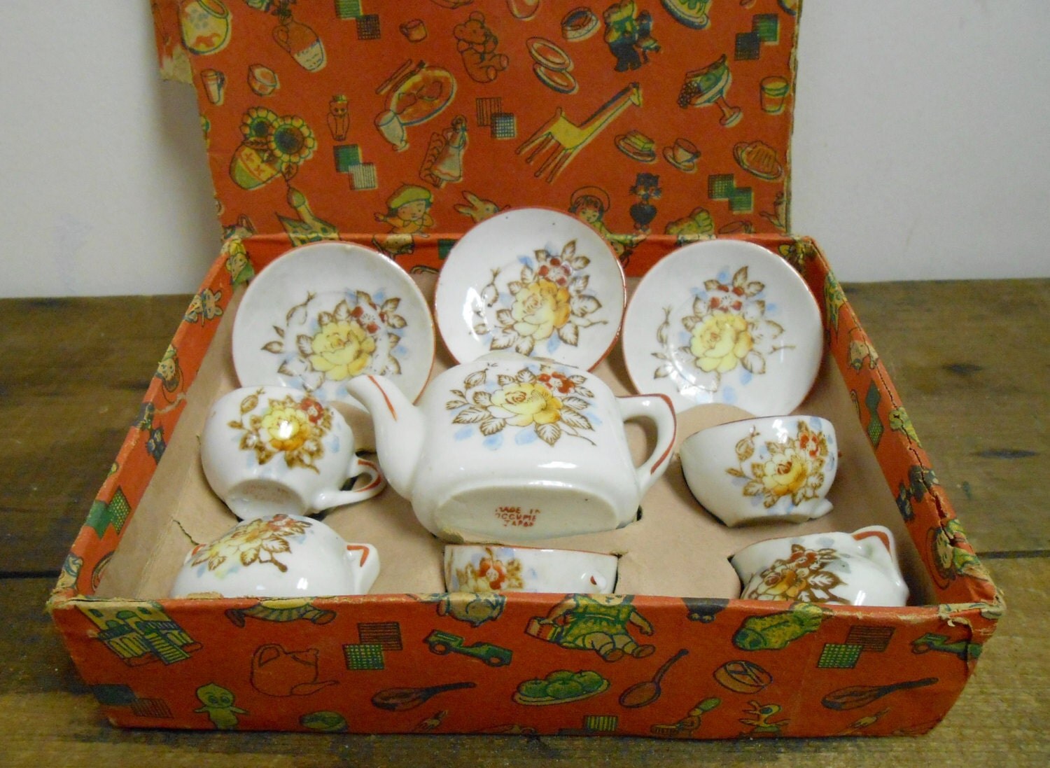 Vintage Children's Toy China Tea Set Made In by thebombshelter1