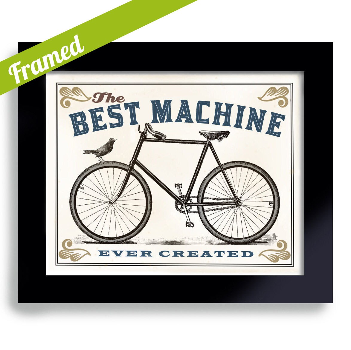 Cycling Art Framed Bicycle Art Print Best Machine Ever by DexMex