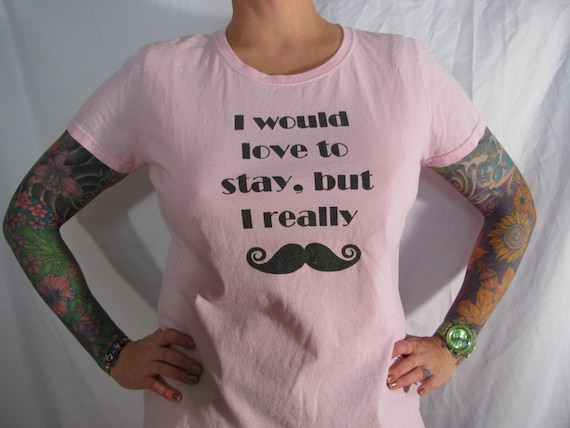 LADIES MUSTACHE tshirt  choose from six different colors