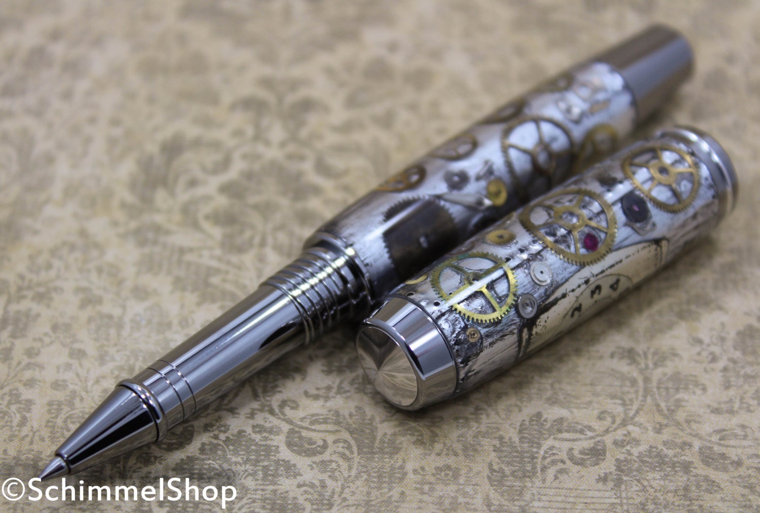 Vintage Steampunk Westclock Watch Parts Pen, Handmade Pen.