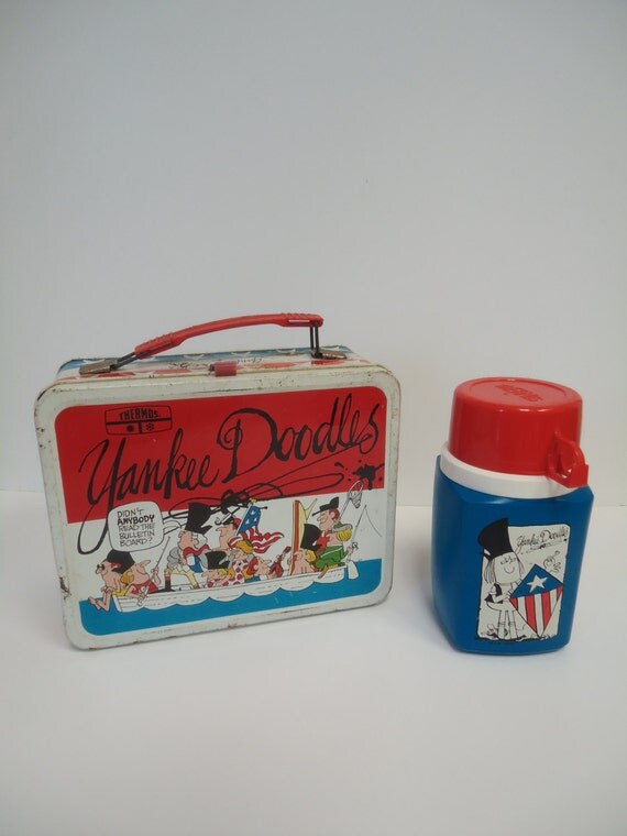 1970s Yankee Doodles Americana Lunchbox KingSeeley Thermos