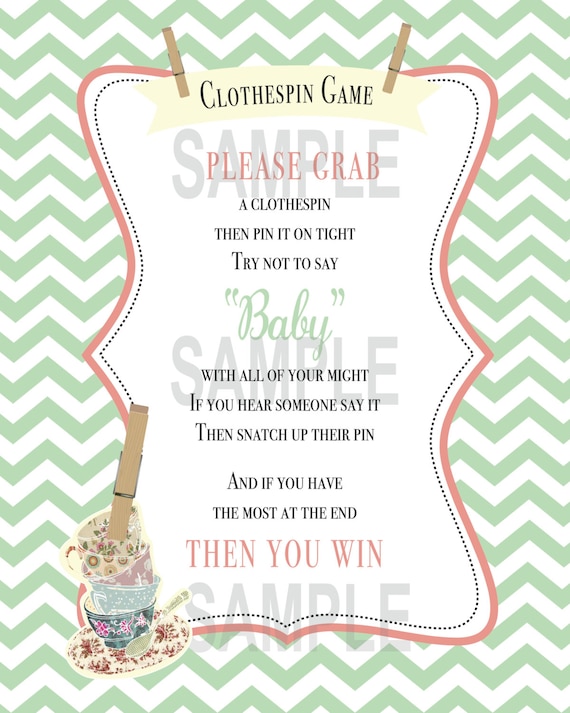 Items similar to Clothespin Game Printable 8x10 on Etsy