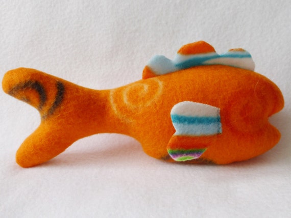 Dog Toy Fish With Replaceable Squeaker Orange by CritterProject