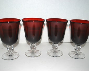 Popular items for red glass goblet on Etsy