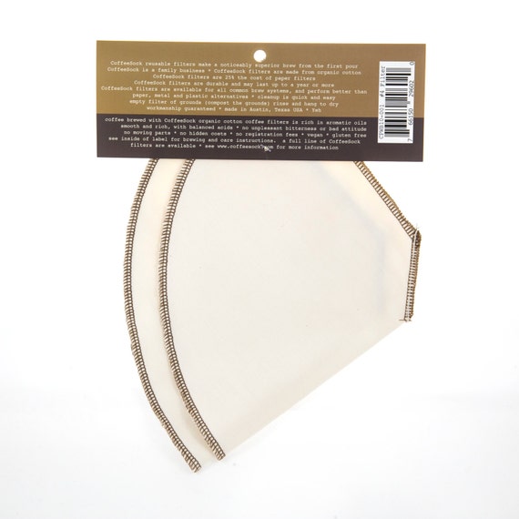 Reusable Organic Cotton number 4 Cone style coffee filters