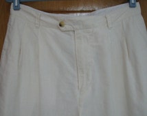 Vintage two-pleat slacks for men, size W33 unclear Khaki type Vintage Second Hand