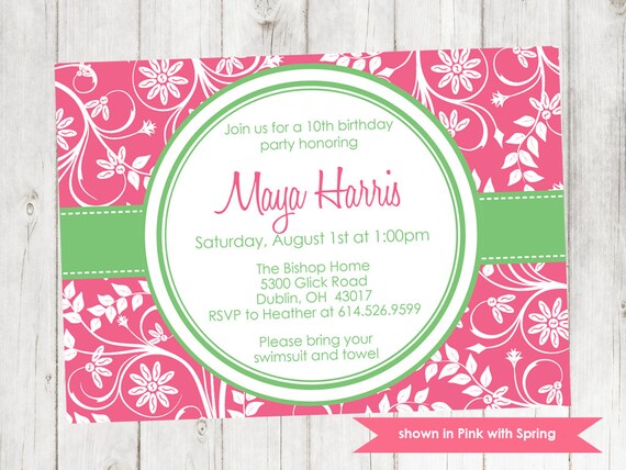 Printable Birthday Party Invitation - Birthday Themed Chevron Invite - Colors and Text Customizable Il_570xn