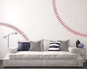Giant full wall Baseball stitches wall decal
