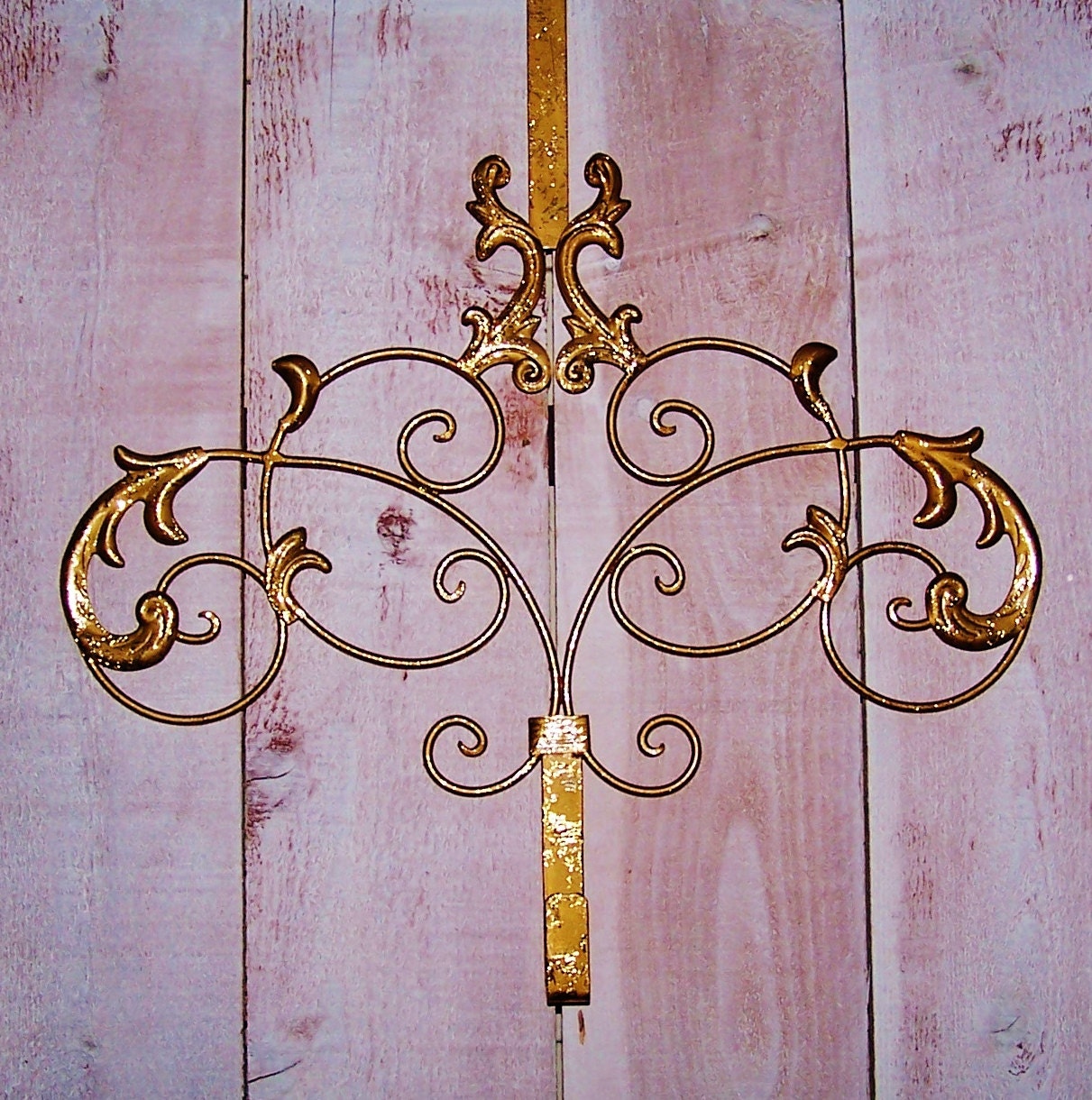 CUSTOM ANTIQUED GOLD Scroll Door Wreath HangerFront Door