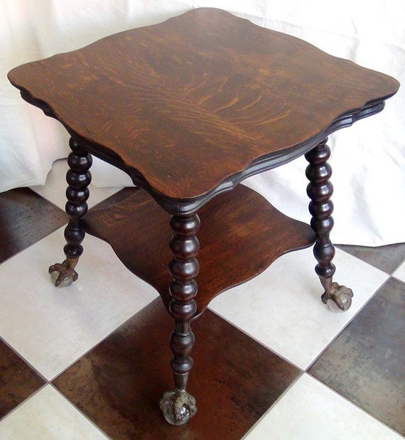 Items similar to SOLD!! Vintage/Antique Oak Table w/ Ball & Claw Feet