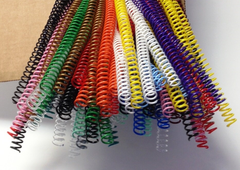 Rainbow of Colors Plastic Spiral Binding Coils 10 mm by PouchnCoil
