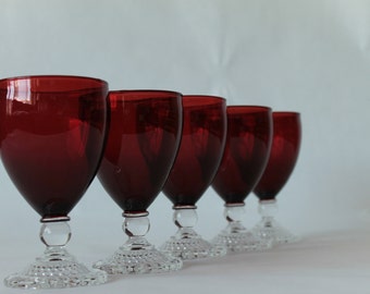 Vintage Wine Glasses Red Glasses Cocktail Glasses Retro Barware French ...