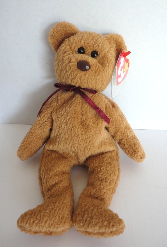 Curly the Bear Ty Beanie Baby Vintage Toy by HermitsRest on Etsy