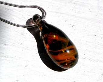 Gold Black Glass Boro Pendant Fuming Hand blown SRA