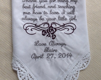 Mother of the bride personalized handkerchief gift