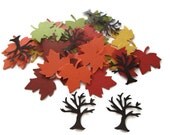 Set of 125 Fall Colors Maple Leaf and Tree Confetti - Fall in Love, Table Decor, Thanksgiving, Fall Weddings, Save the Dates Il_170x135