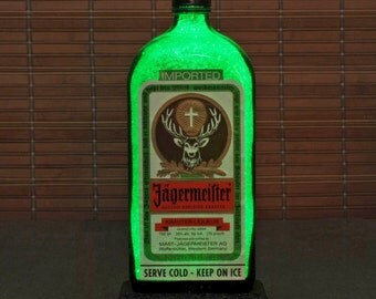 Jagermeister Liqueur 1 Liter LED Bottle Lamp Light Bar Sign Man Cave Sparkle Germany