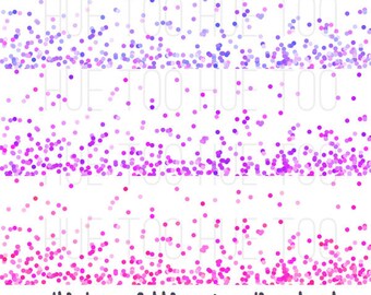 girls confetti clip art for invitations, turquoise blue purple pink confetti digital borders, party confetti sprinkle 102