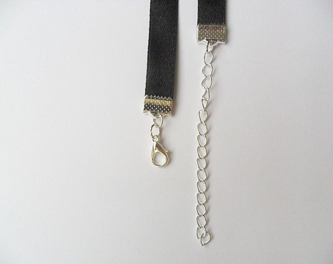 Satin choker necklace Black with a width of 3/8” (pick your neck size) Ribbon Choker Necklace