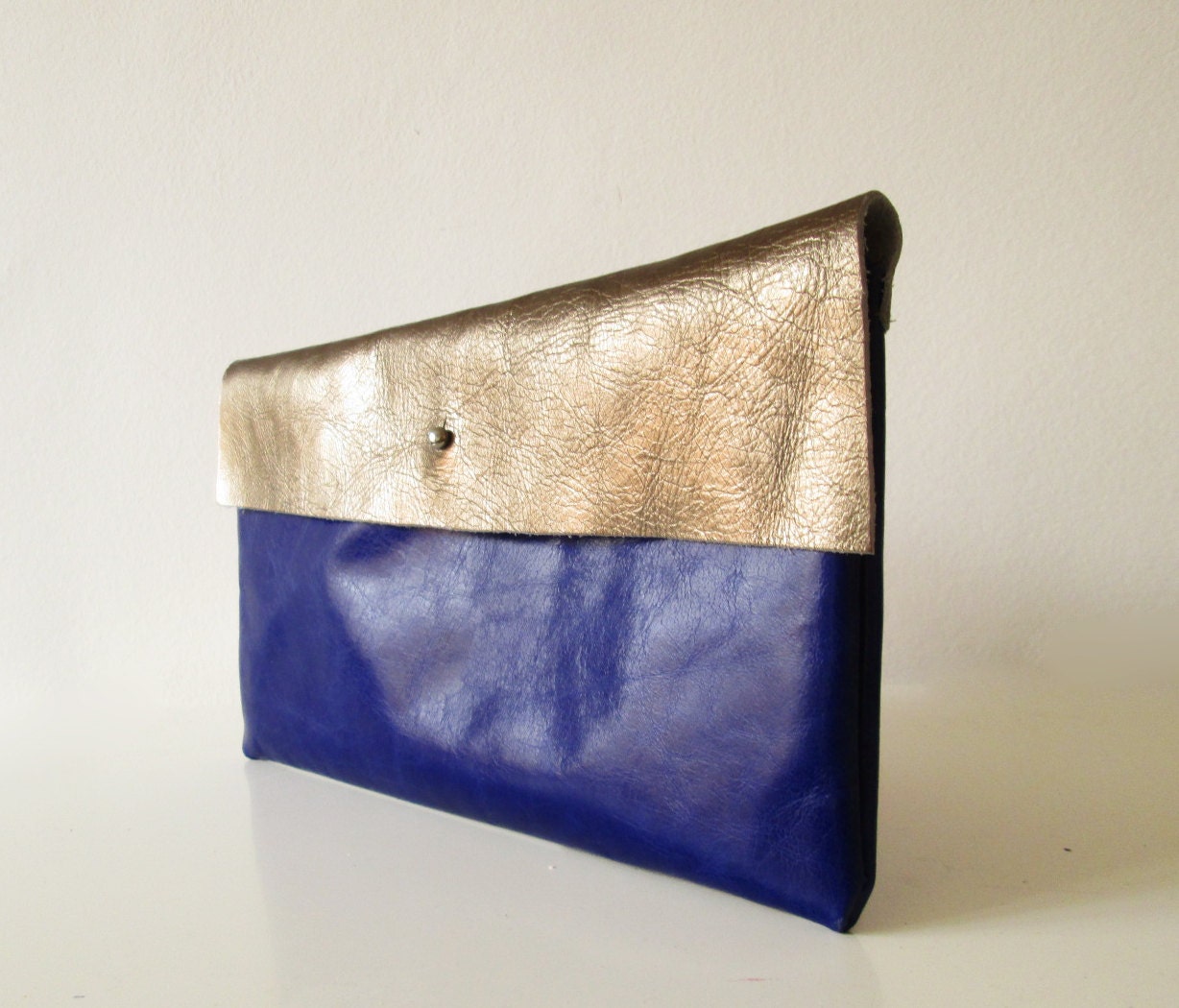 20 OFF Leather clutch bag Evening clutch Cobalt blue by byMART