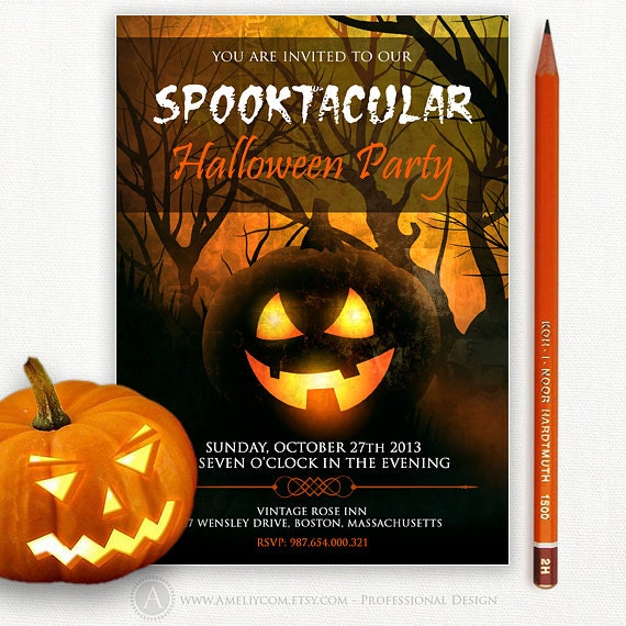 Printable Halloween Invitation Spooktacular Party by AmeliyCom