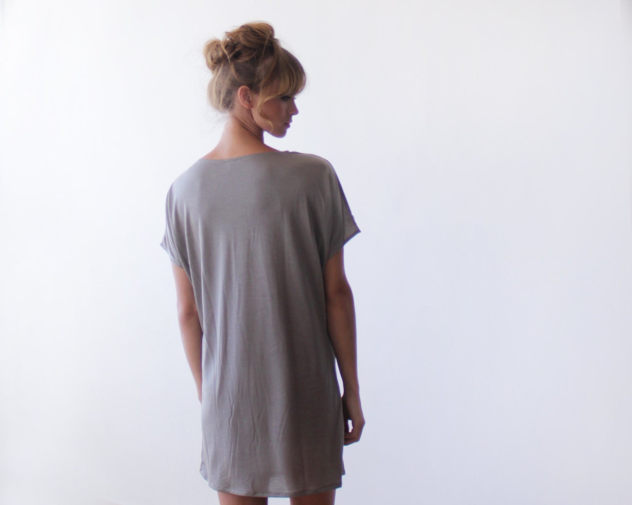 taupe t shirt dress