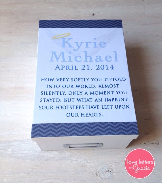 Custom Memory Box Angel Baby Boy Memorial by
