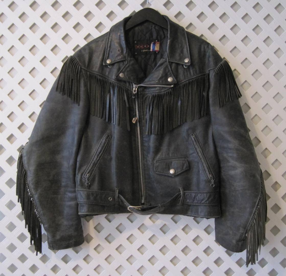 Men's Dur O Jac by Schott NYC Black Leather Motorcycle