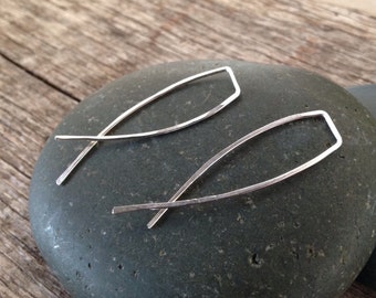 Sleek Modern Sterling Silver Minimalist Earring