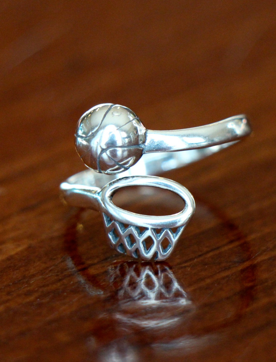 Basketball Ring Basketball Gift Basketball Jewelry Sterling