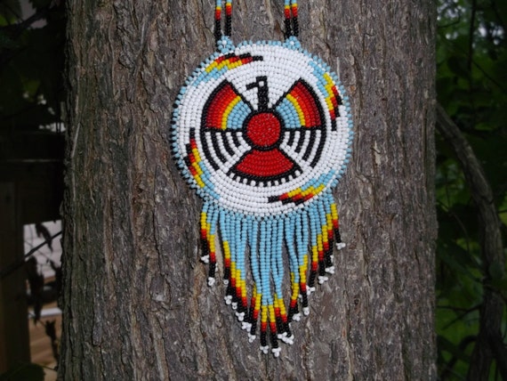 thunderbird necklacenative american pow-wow beadwork