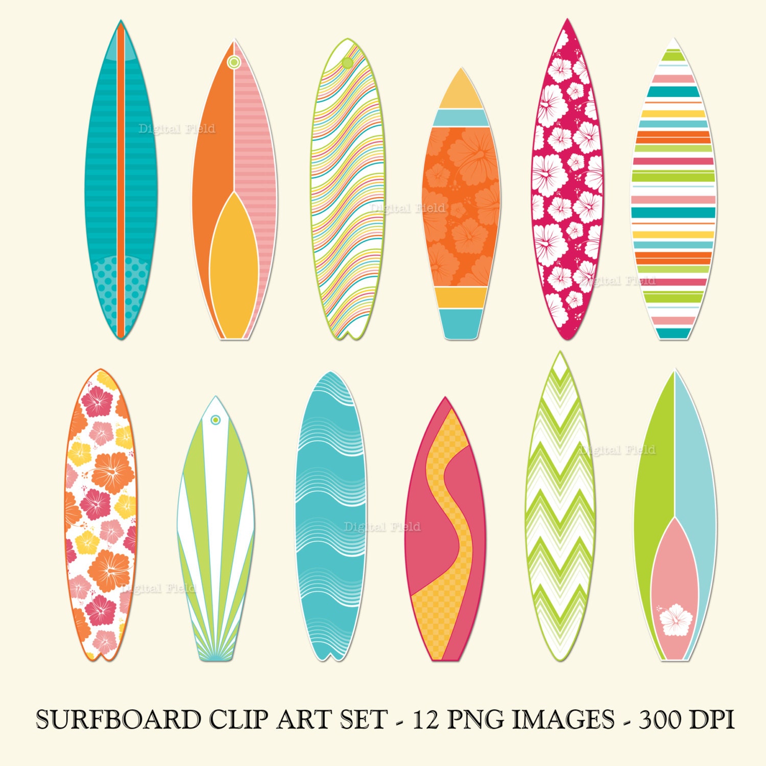 Clip Art Surfboard Clipart surfboard clipart etsy clip art set printable summer digital instant download