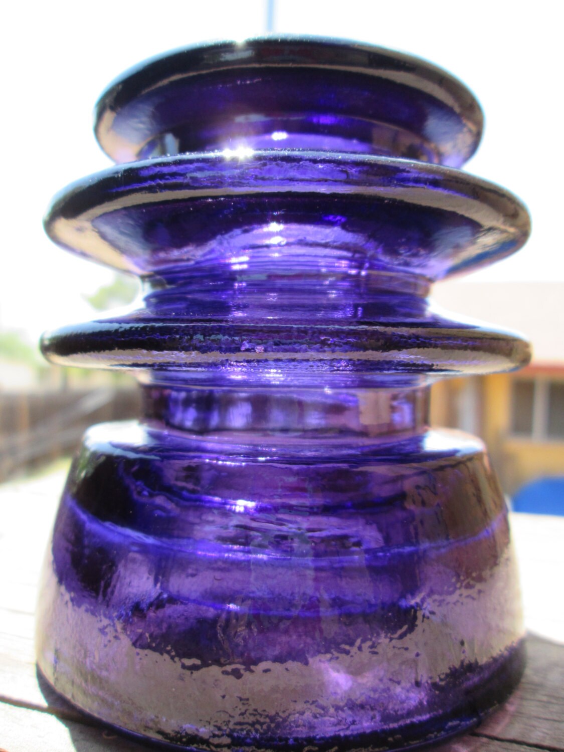 Beautiful Hemingray 56 Deep Purple Glass Insulator Colored