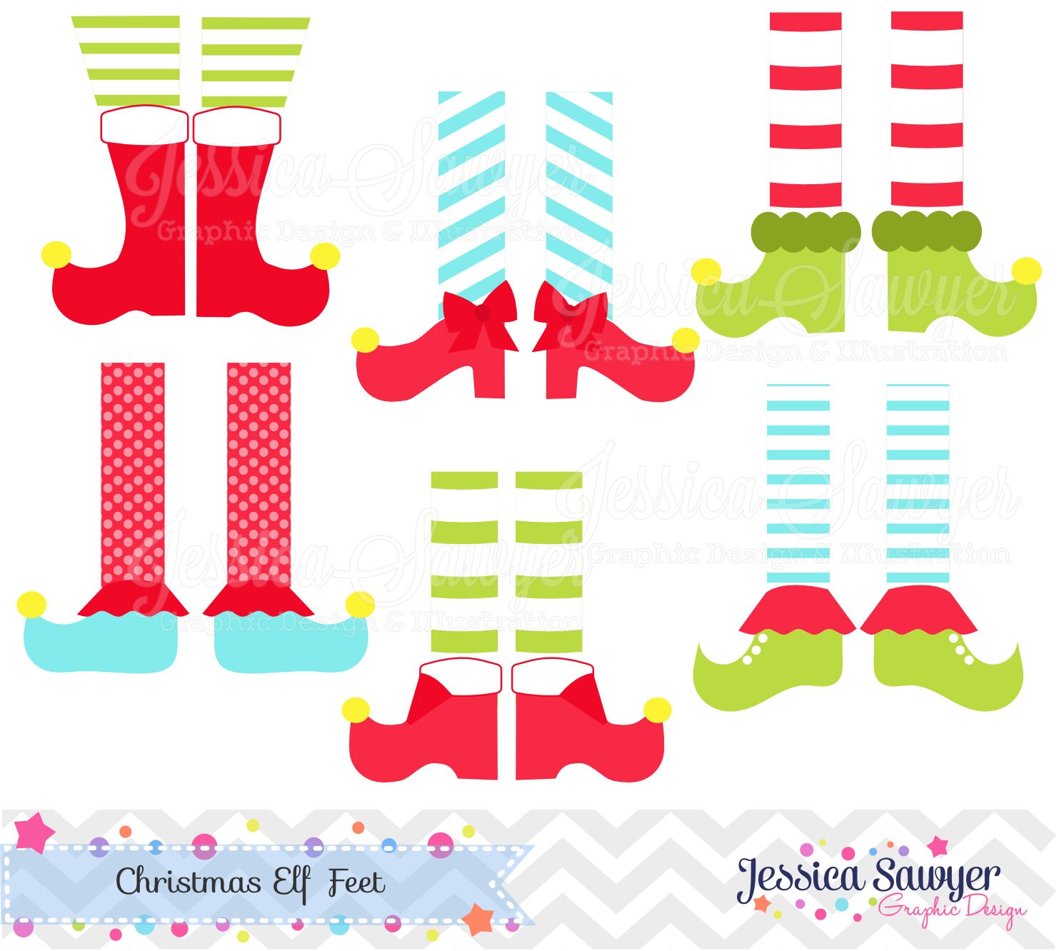 INSTANT DOWNLOAD Elf feet clipart or christmas clipart for
