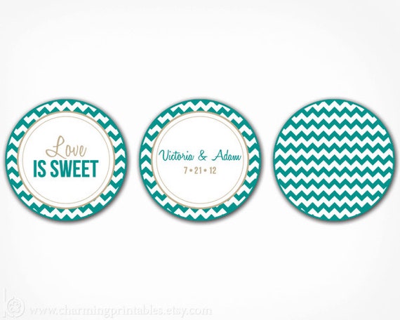 Chevron Cupcake Toppers - 3 Styles - PRINTABLE DIY File Party Circles - Wedding, Birthday, Shower, Party - Chevron Collection Il_570xn