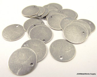 100 Antiqued Silver Round Charms, Round Tag, Blank Discs, Stamping Blanks, 15 mm, 15mm disc, Engraving Blank, Etching Blank