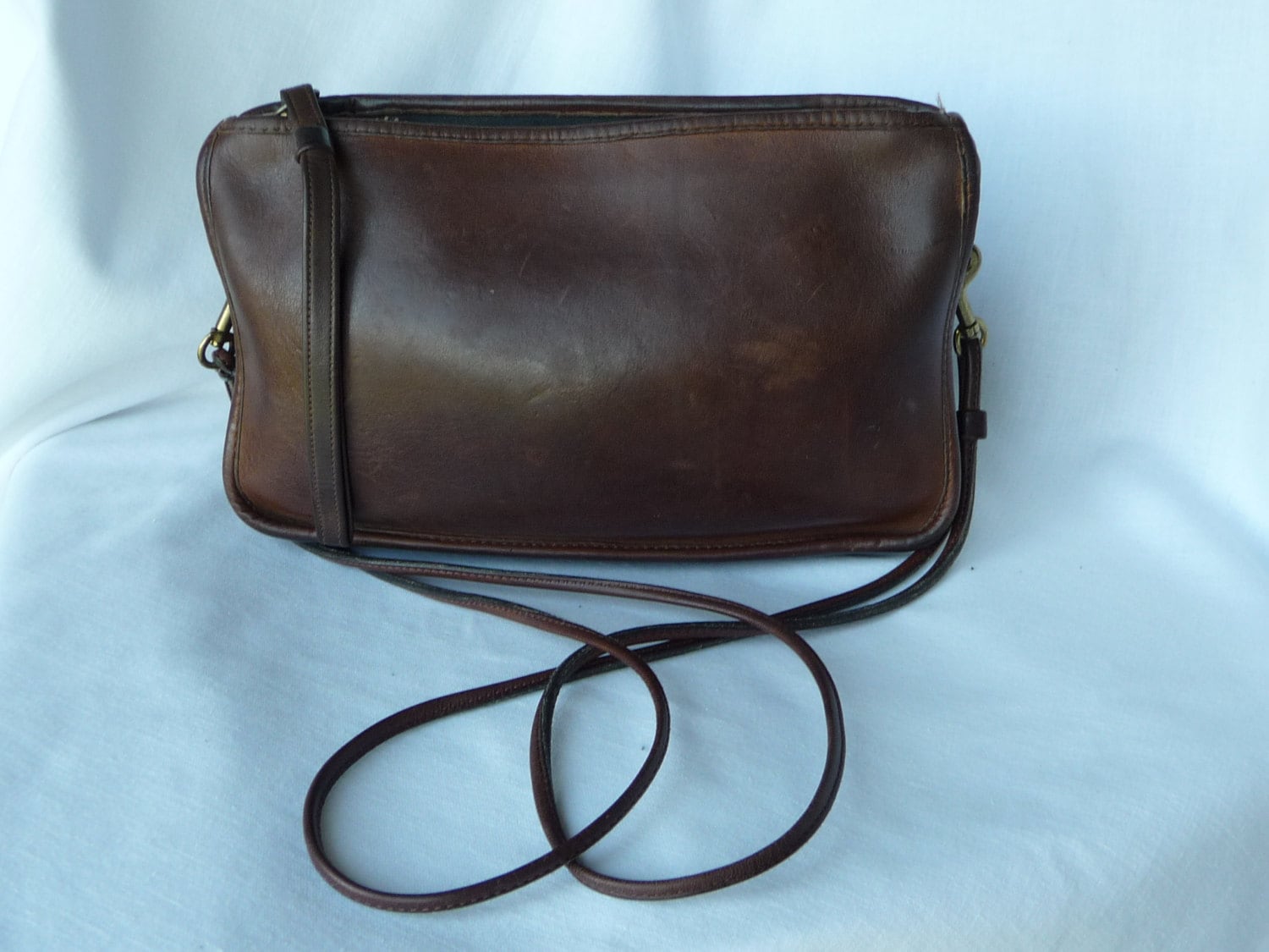 Vintage COACH NY Slim Shoulder Bag in Brown Leather