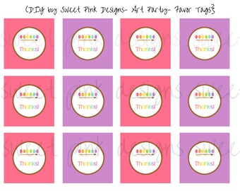 Art Party Favor Tags