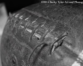 Antique Football, Macro Photography Fine Art Photo Print